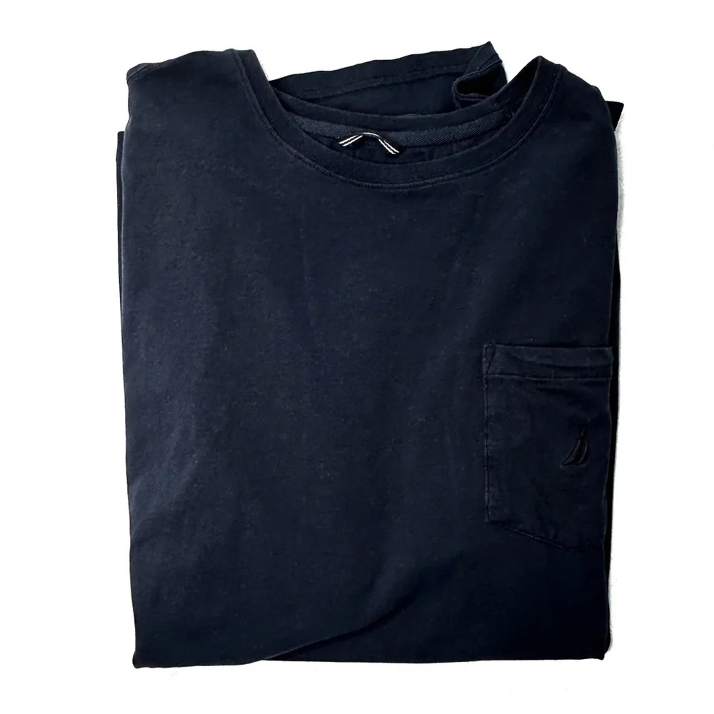 Nautica Blue T-Shirt Crew Neck Short-Sleeve Pocket Slim Fit T-Shirt Sz XL - Picture 3 of 7